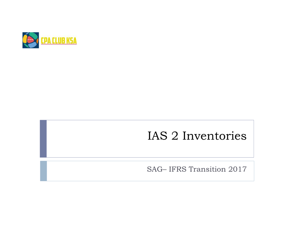 IAS 2 Inventories