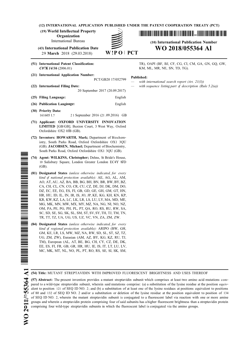 WO 2018/055364 Al 29 March 2018 (29.03.2018) W !P O PCT