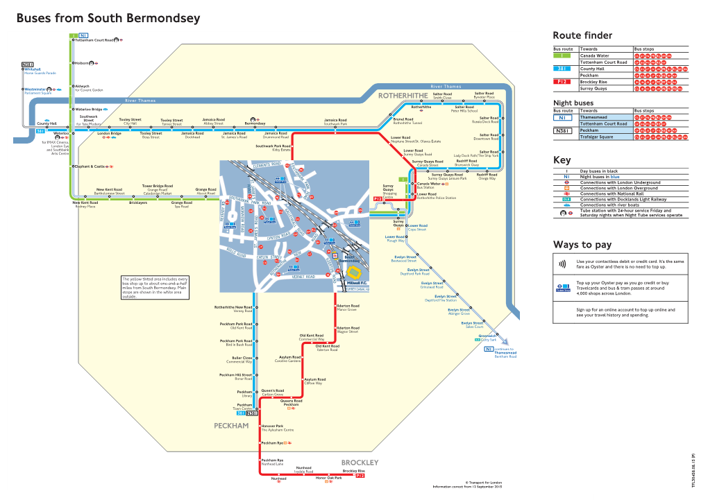 Buses from South Bermondsey