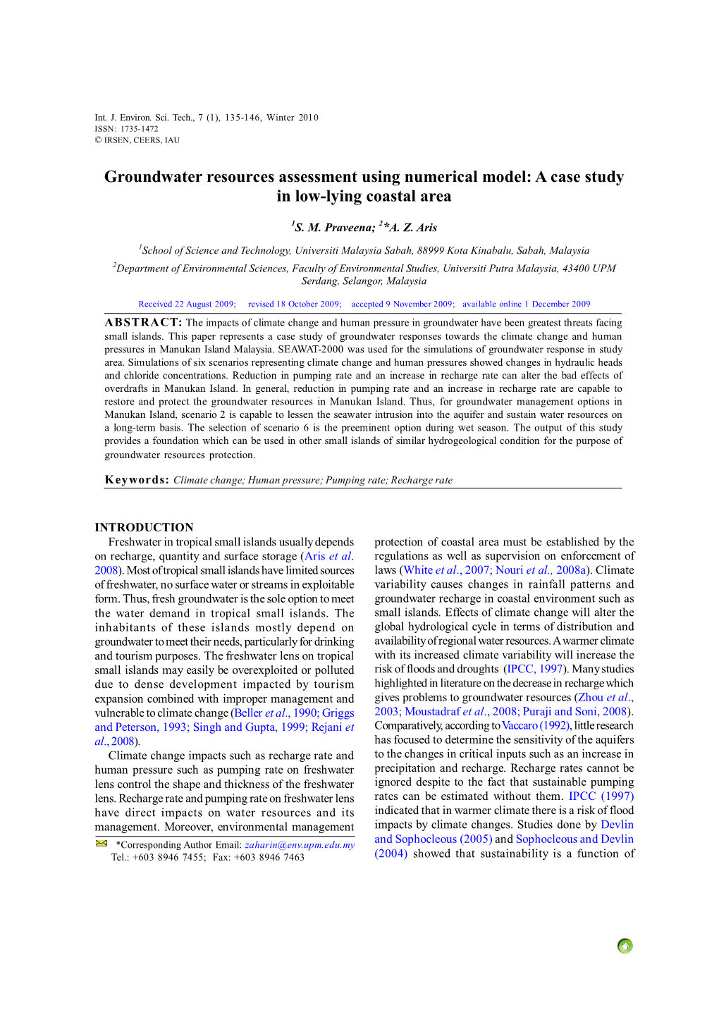 Groundwater Resources Assessment Using Numerical Model: a Case Study in Low-Lying Coastal Area