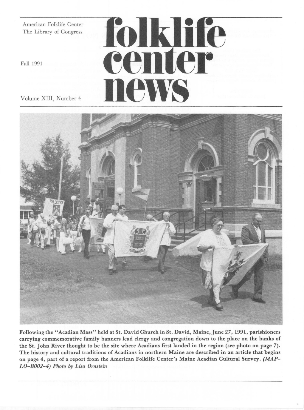 Folklife Center News, Volume XIII Number 4