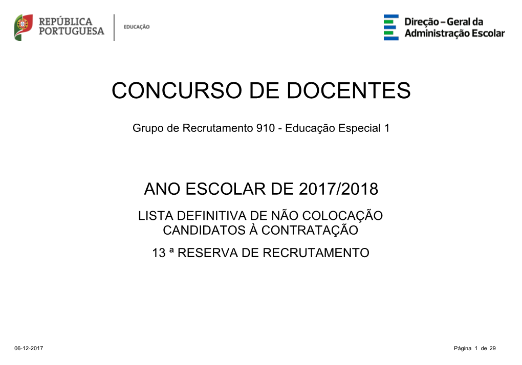 Grupo De Recrutamento 910 - Educação Especial 1