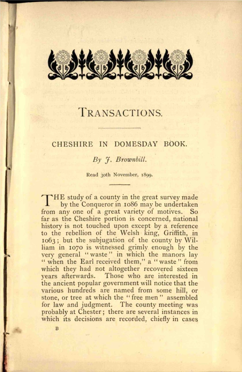 Cheshire in Domesday Book