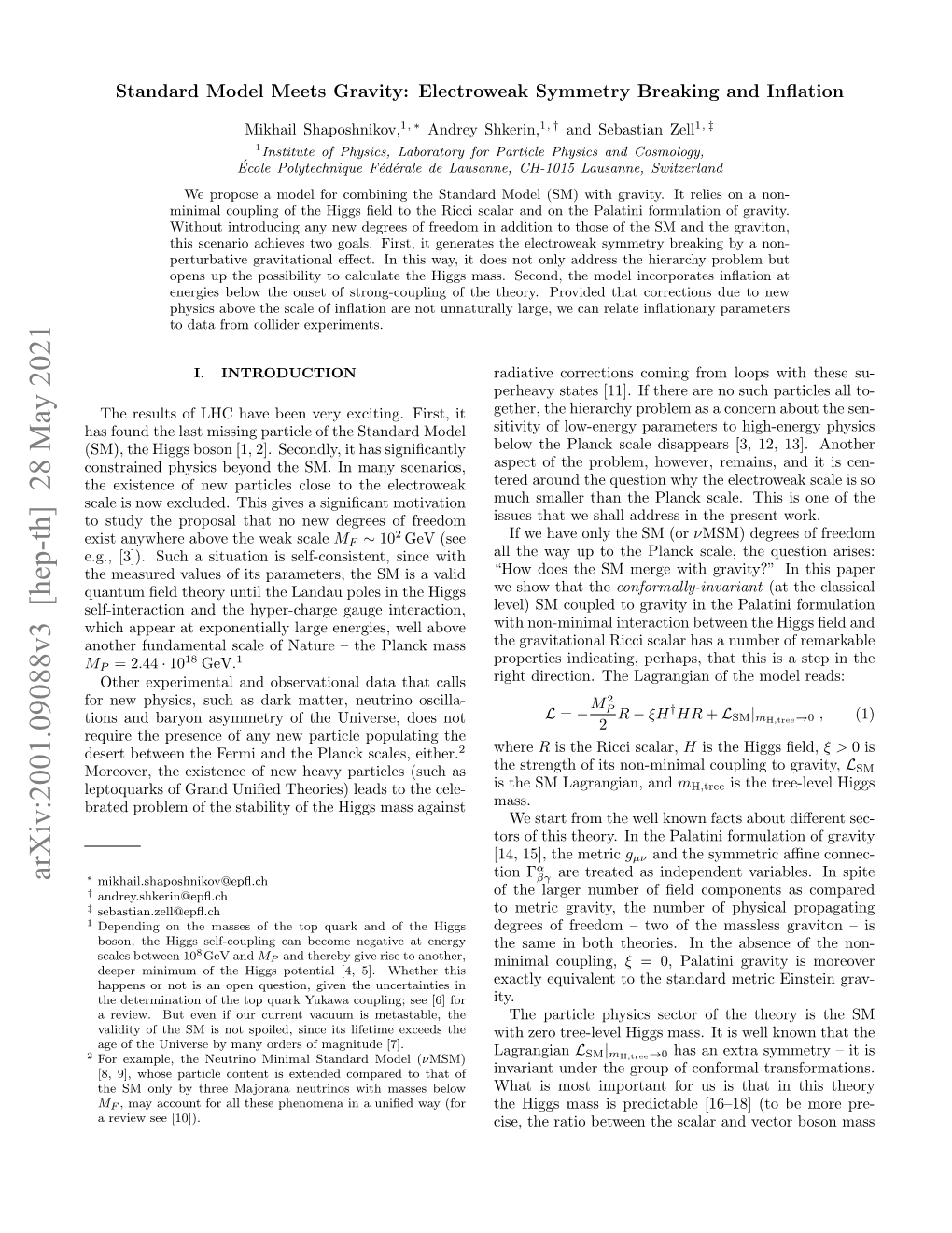 Arxiv:2001.09088V3 [Hep-Th] 28 May 2021