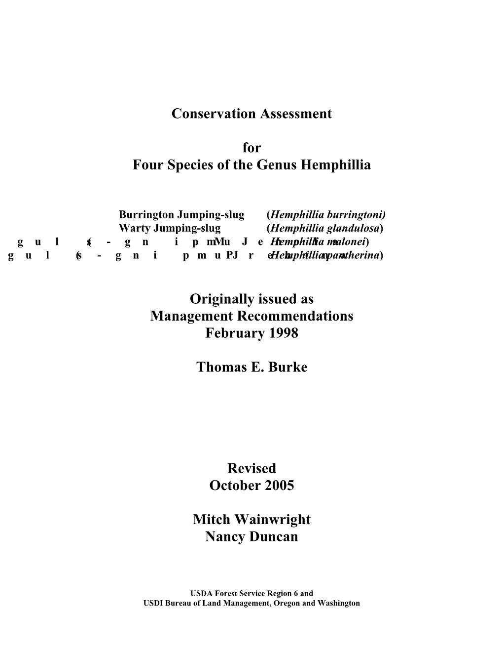 Conservation Assessment