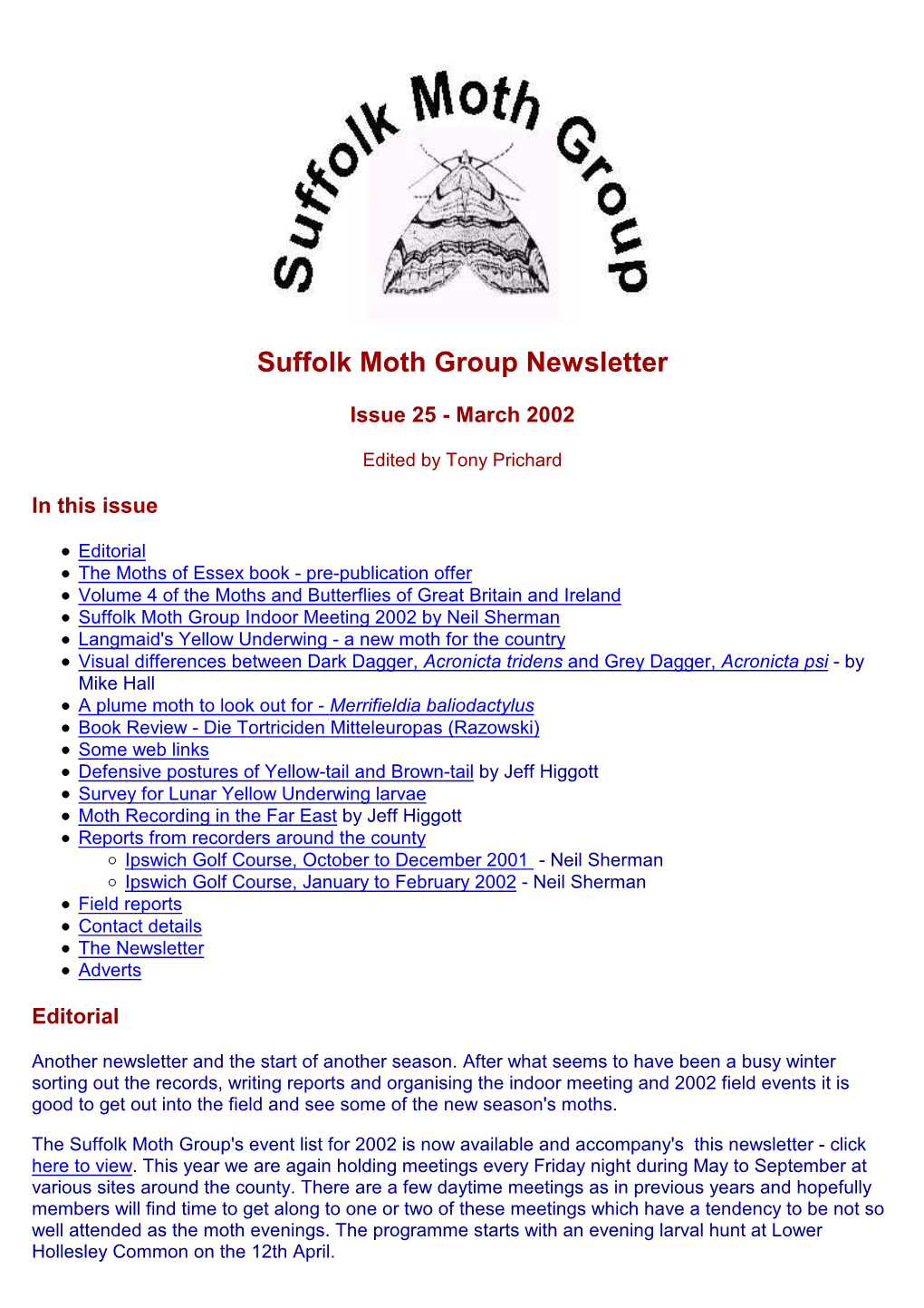 Suffolk Moth Group Newsletter