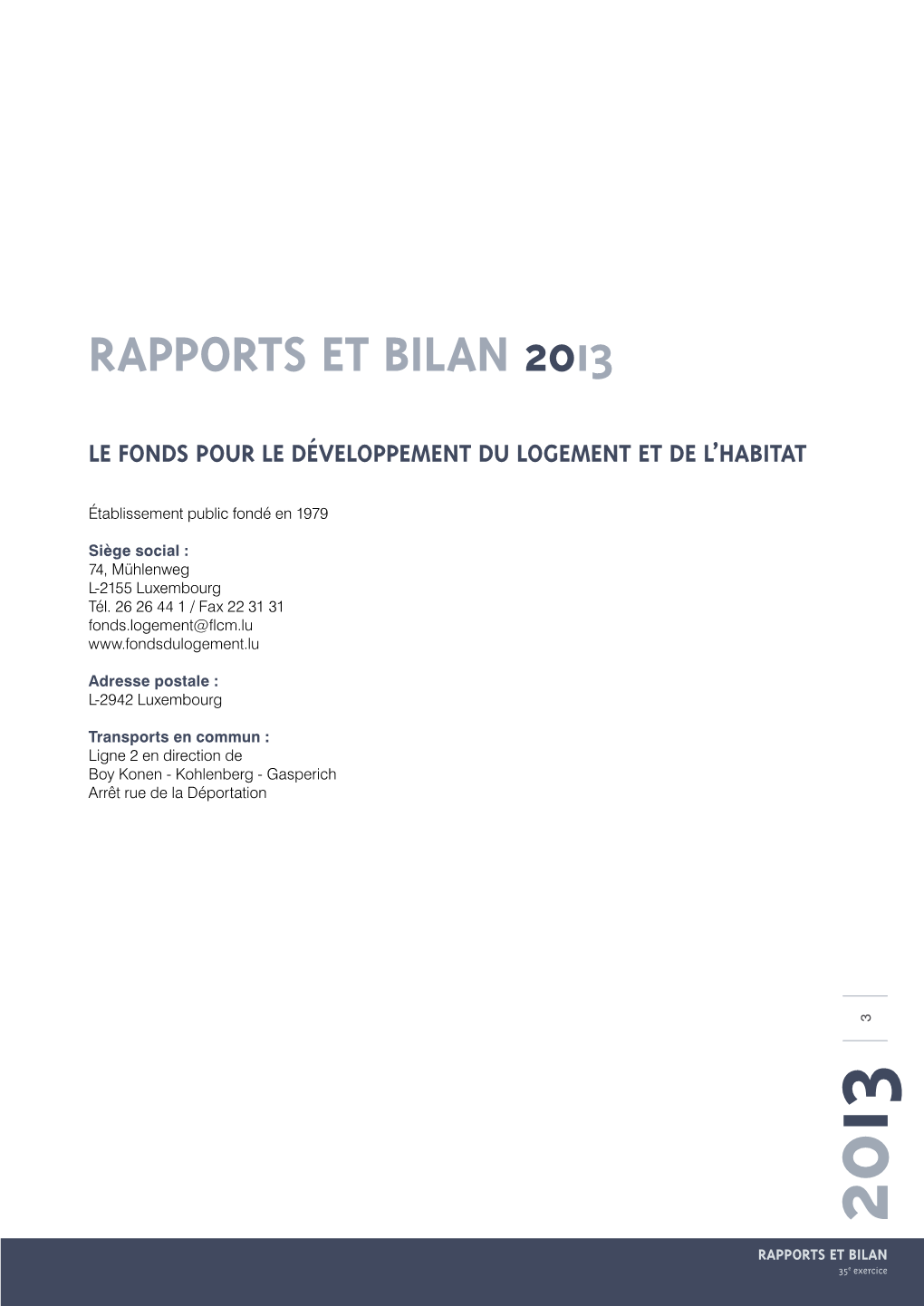 Rapports Et Bilan 2013