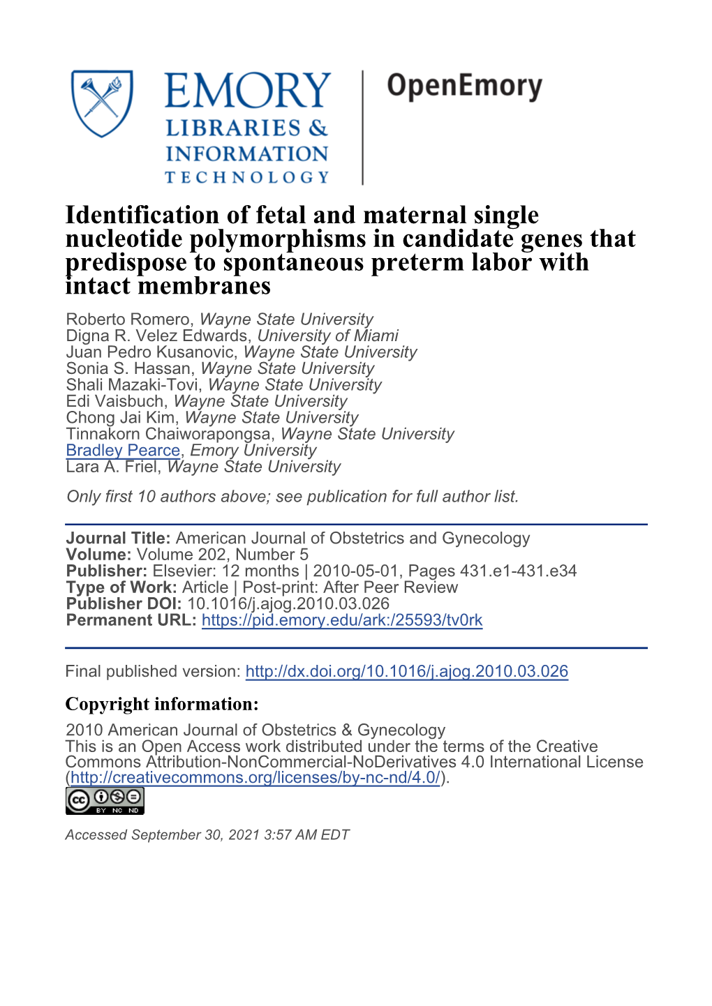 Identification of Fetal and Maternal Single Nucleotide Polymorphisms In