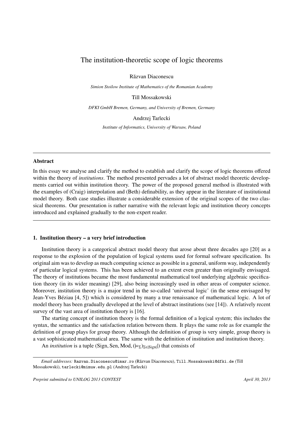 The Institution-Theoretic Scope of Logic Theorems