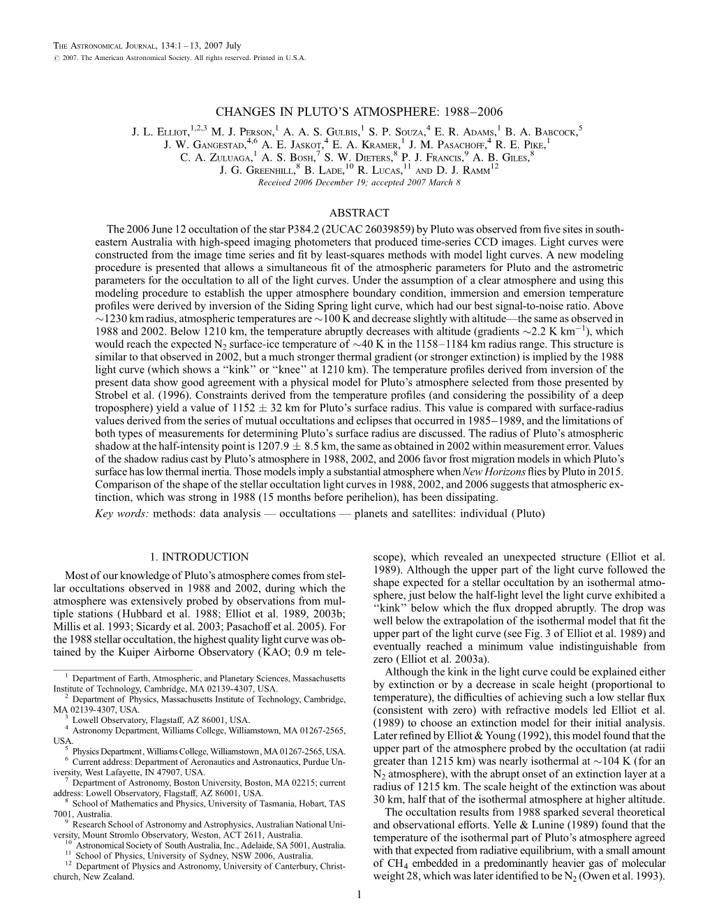 Changes in Pluto's Atmosphere: 1988-2006