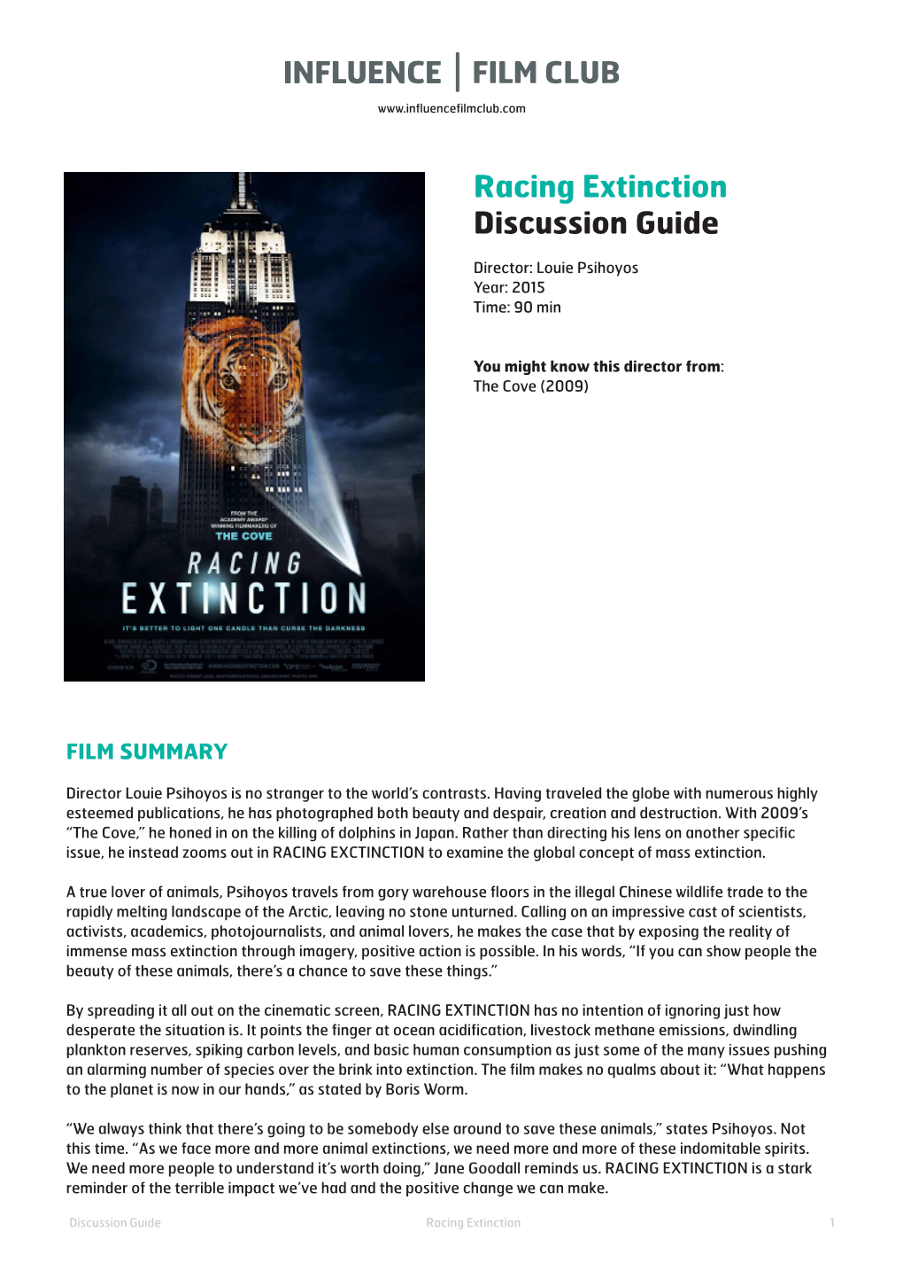 Racing Extinction Discussion Guide