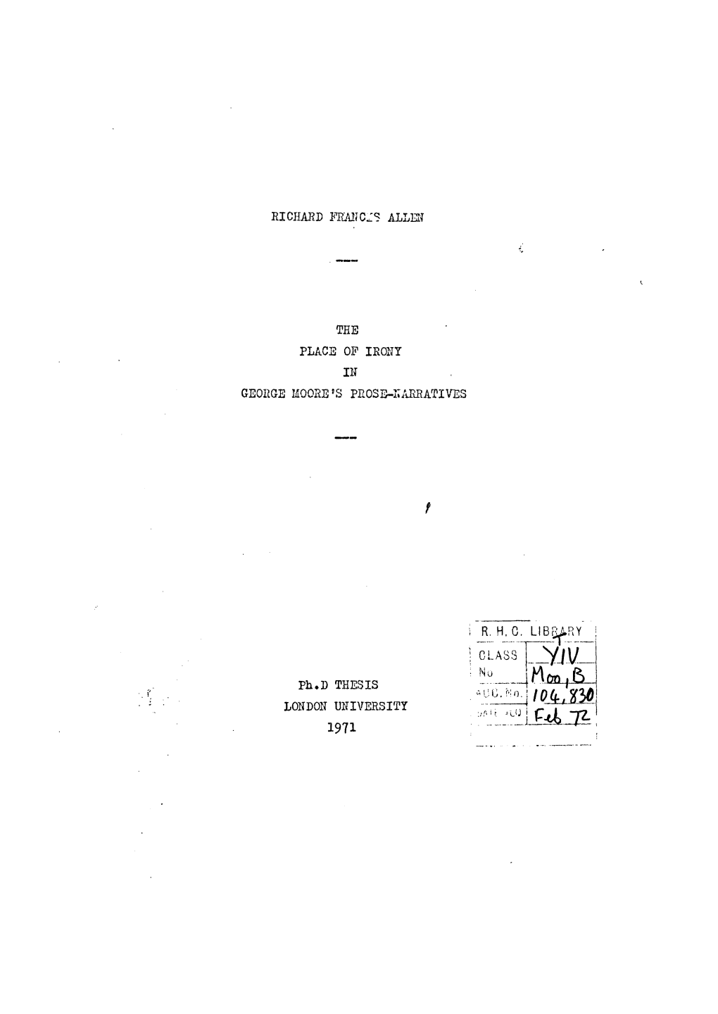 J Idajio^ LONDON UNIVERSITY ' L U ! 1971 Proquest Number: 10096762