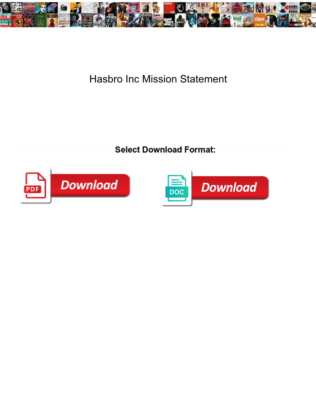 Hasbro Inc Mission Statement