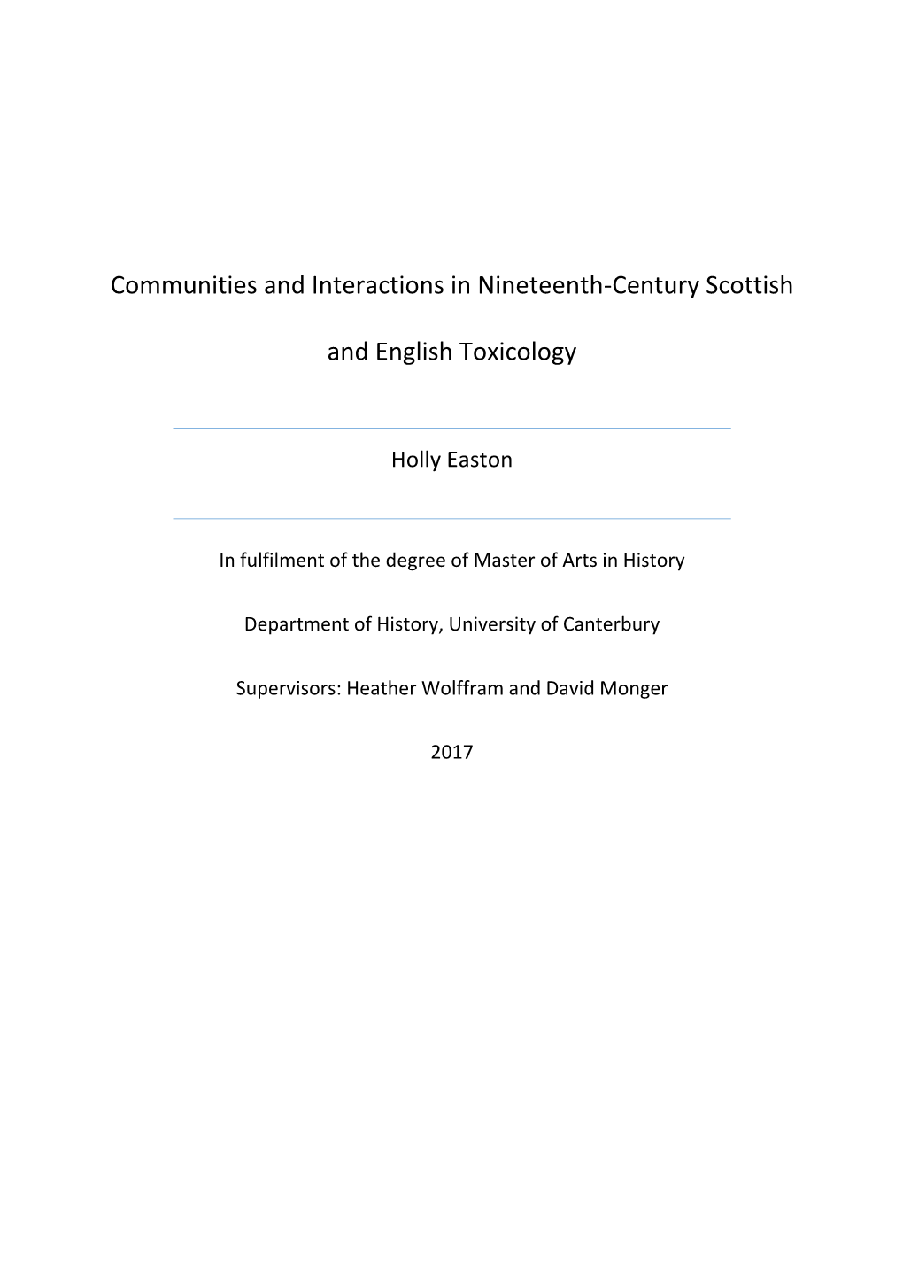 Communities and Interactions in Nineteenth-Century Scottish And