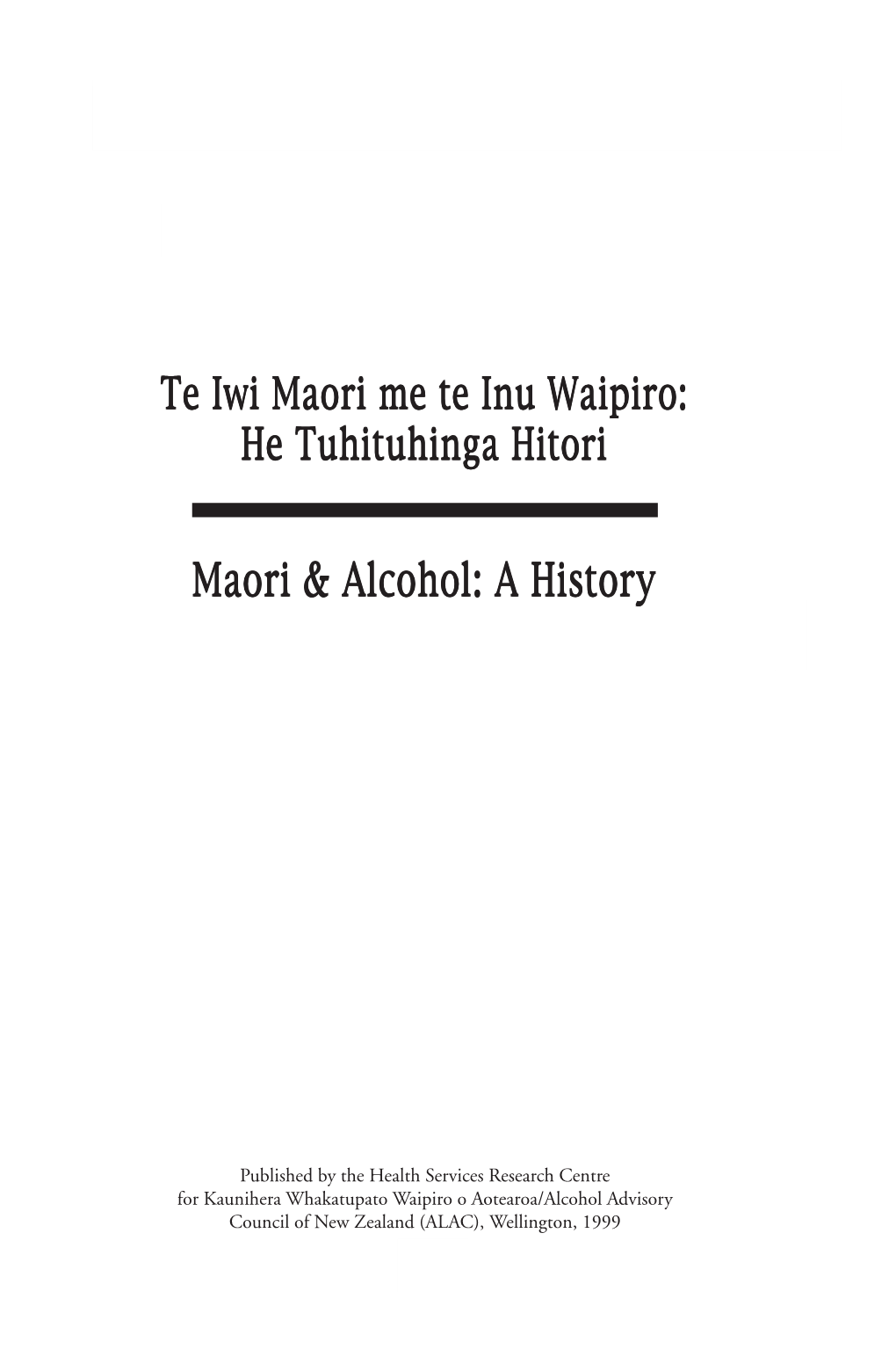 History of Maori and Alcohol