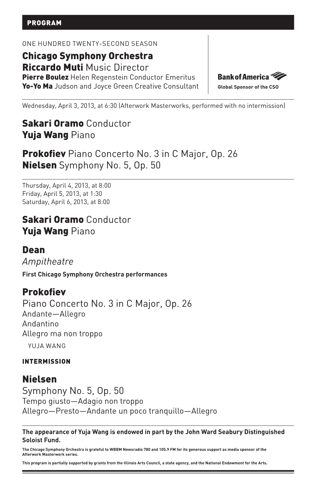 Sakari Oramo Conductor Yuja Wang Piano Prokofiev Piano Concerto No