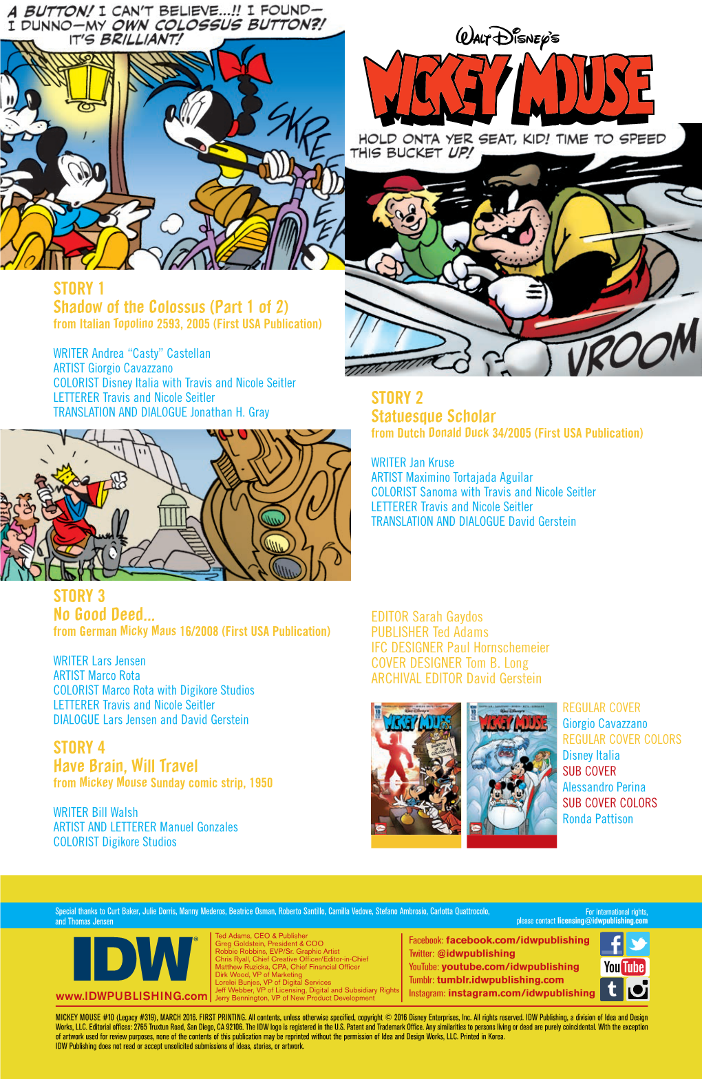 Part 1 of 2) from Italian Topolino 2593, 2005 (First USA Publication)