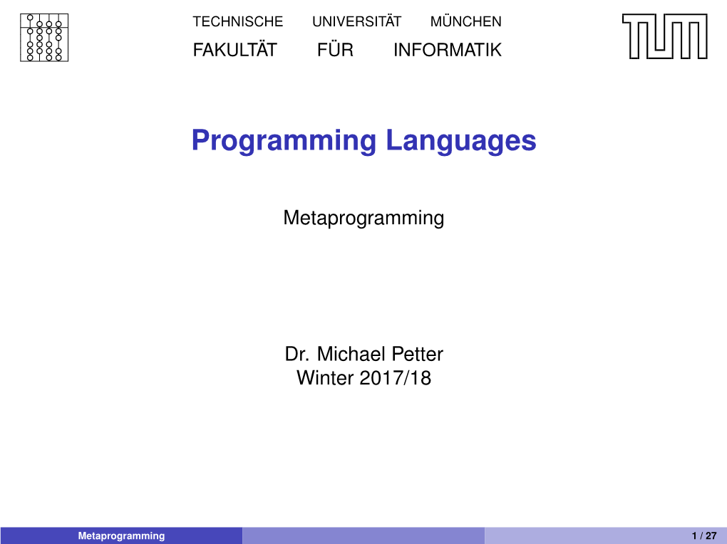 Programming Languages