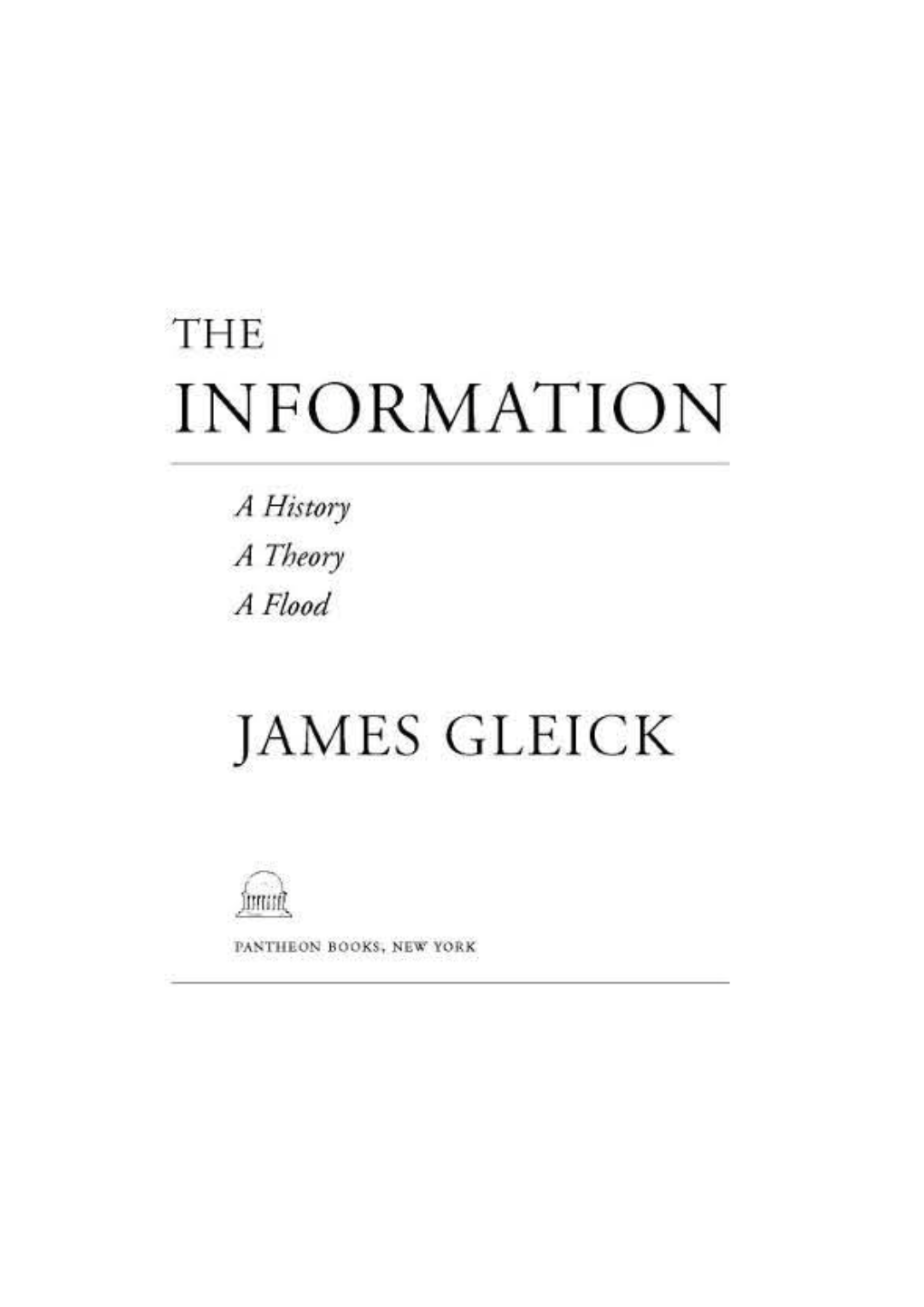 Gleick – the Information (Prologue)