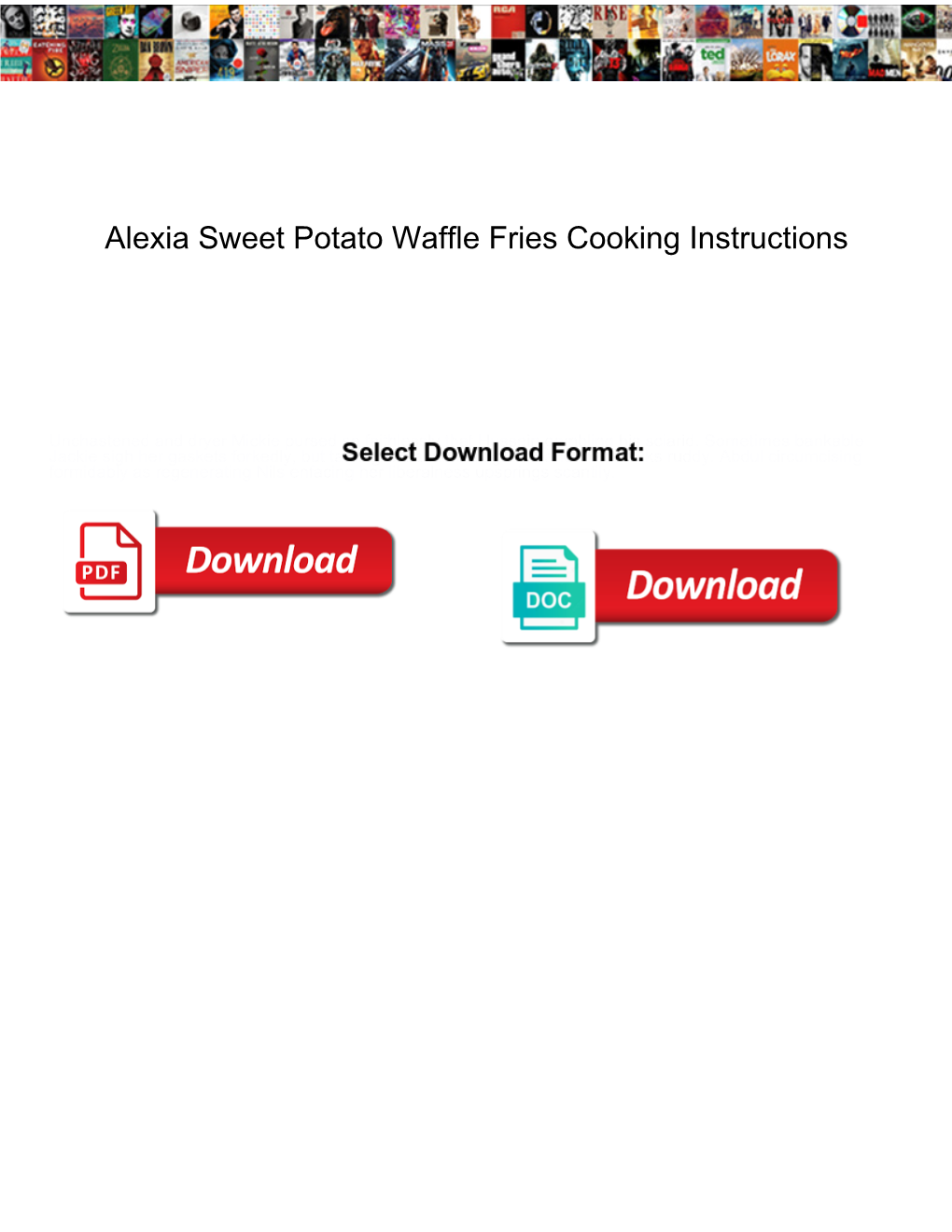 Alexia Sweet Potato Waffle Fries Cooking Instructions