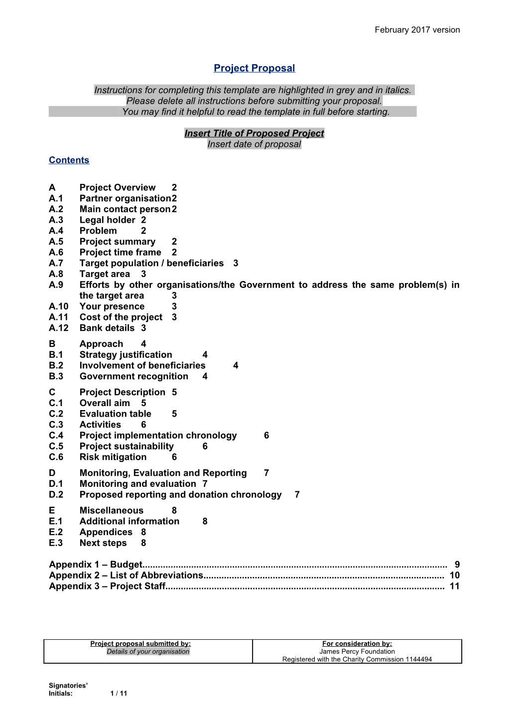 Instructions for Completing This Template Are Highlighted in Grey and in Italics