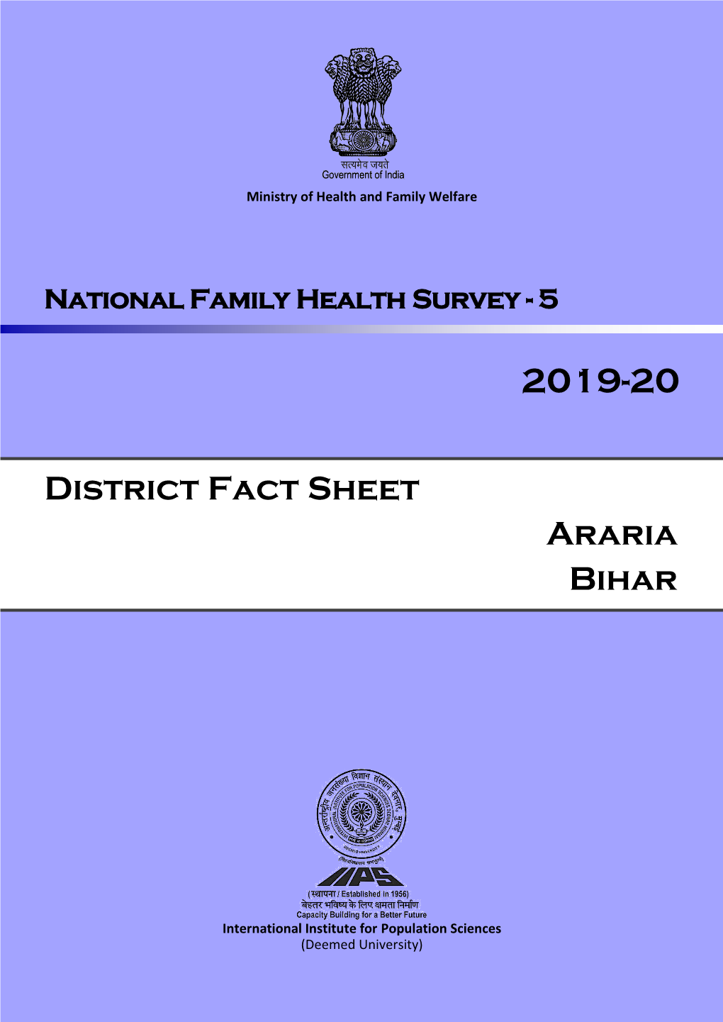 District Fact Sheet Araria Bihar