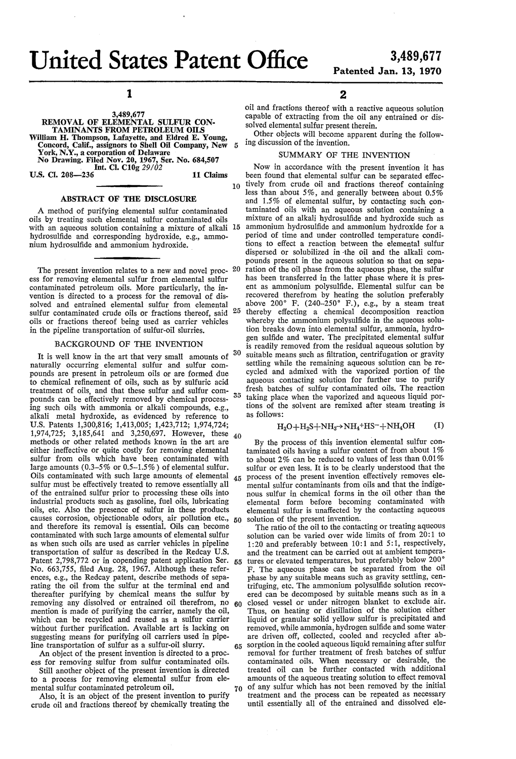 United States Patent Office Patented Jan