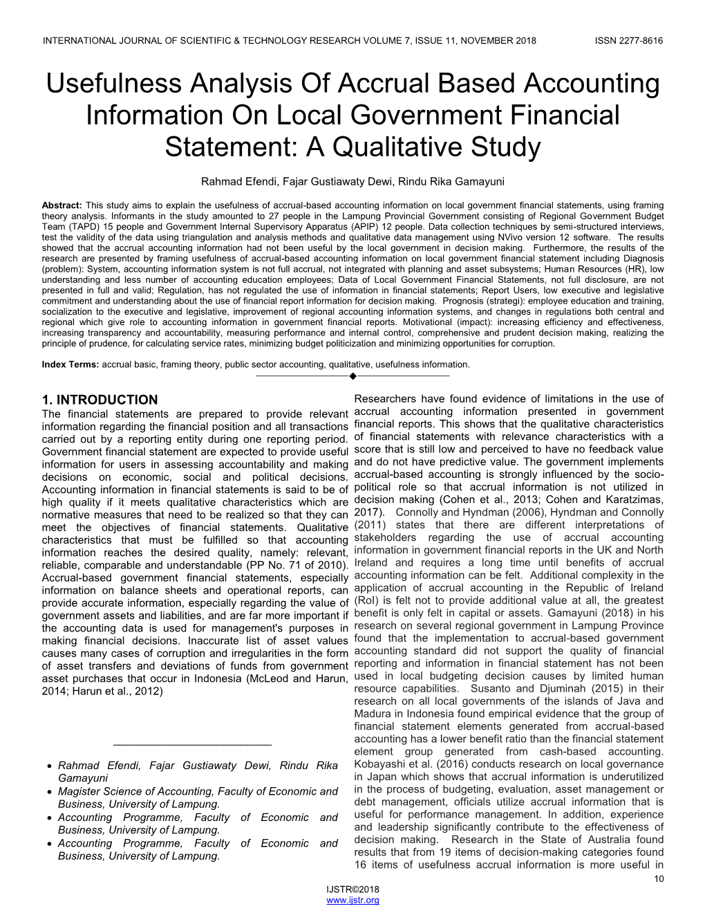 Usefulness Analysis of Accrual Based Accounting Information on Local Government Financial Statement: a Qualitative Study