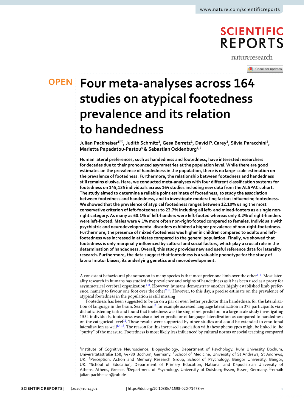 Four Meta-Analyses Across 164 Studies on Atypical