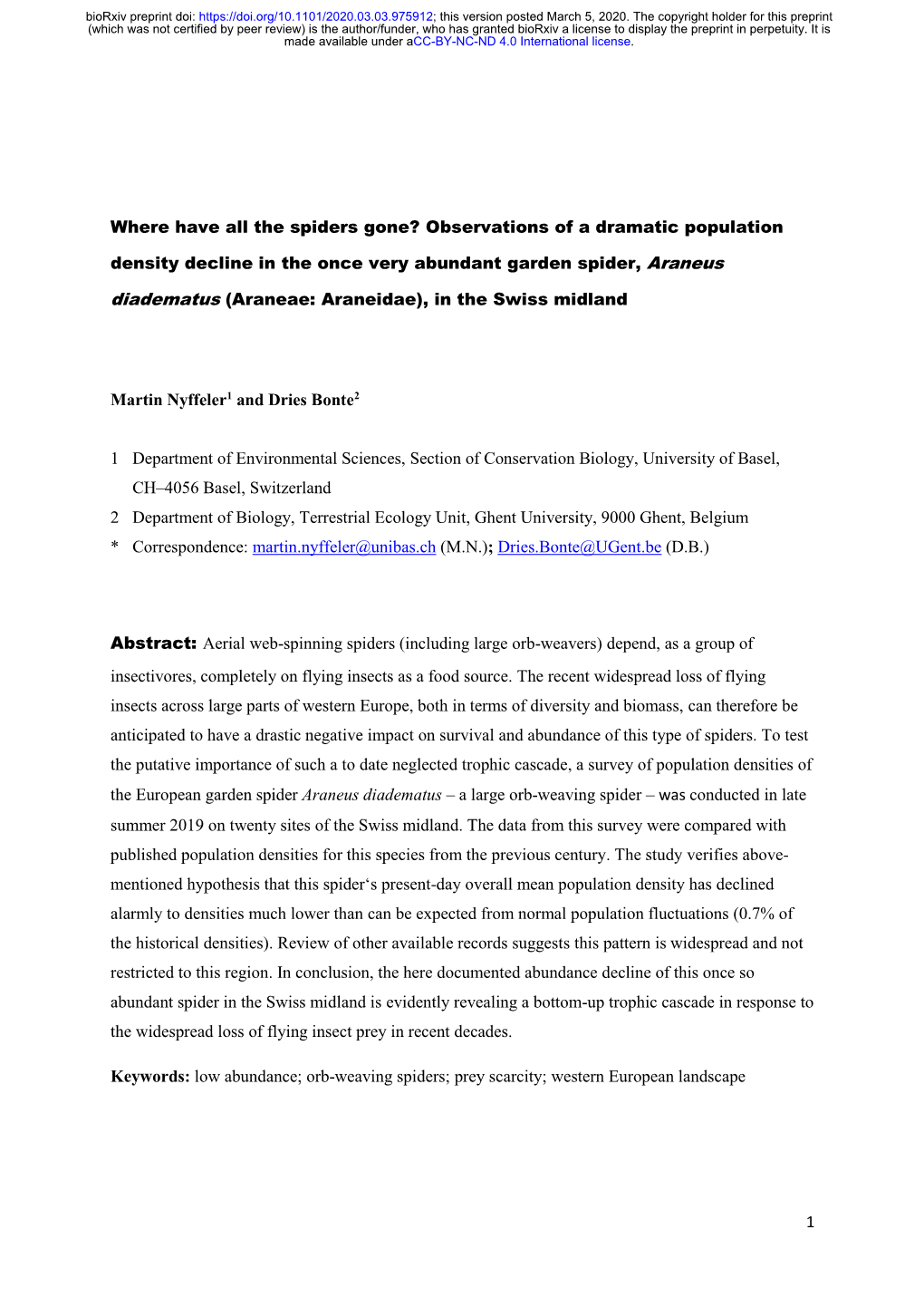 Observations of a Dramatic Population Density Decline in the Once Very