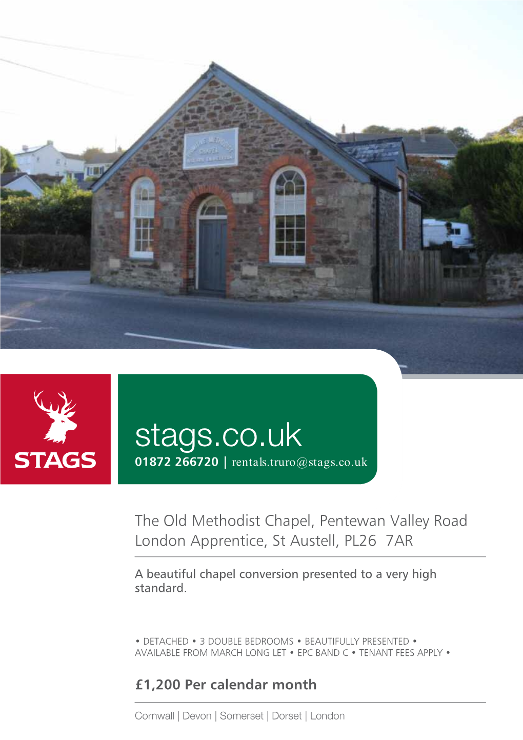 Stags.Co.Uk 01872 266720 | Rentals.Truro@Stags.Co.Uk