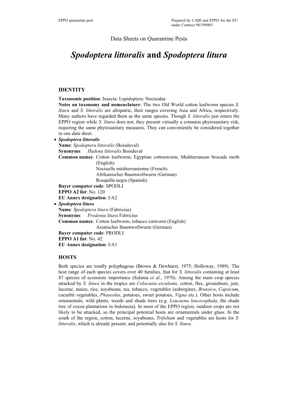 Data Sheets on Quarantine Pests