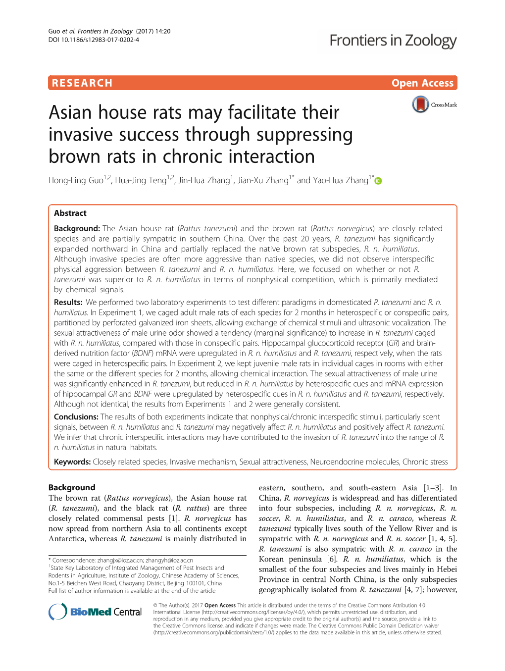 Asian House Rats May Facilitate Their Invasive Success Through
