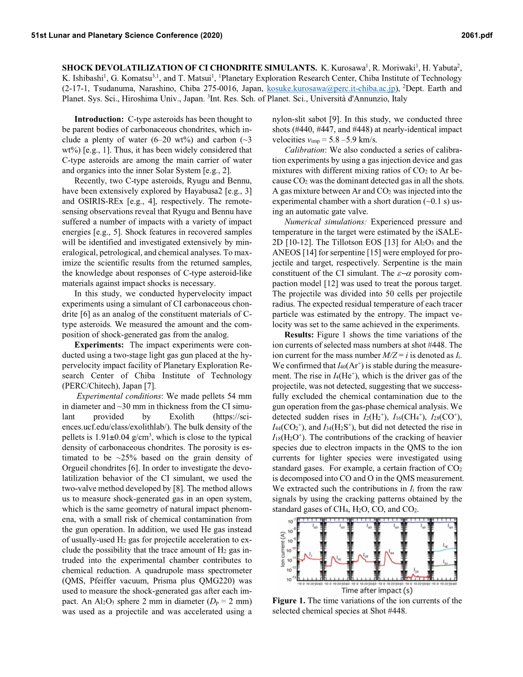 Shock Devolatilization of Ci Chondrite Simulants. K