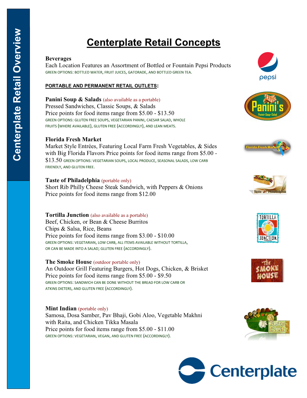 Centerplate Retail Concepts Cen Terplate Retail Overview