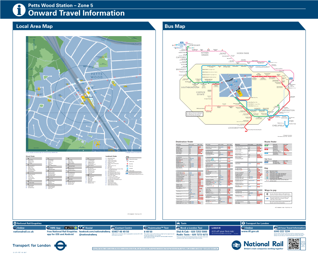 Petts Wood Station – Zone 5 I Onward Travel Information Local Area Map Bus Map