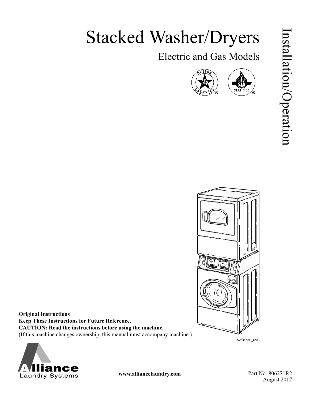 Stacked Washer/Dryers Electric and Gas Models