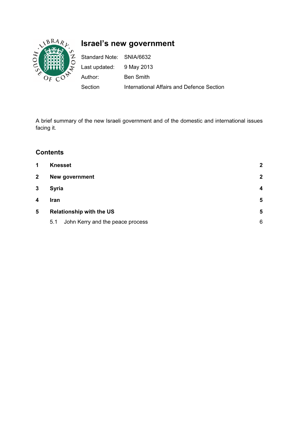 Standard Note: SNIA/6632 Last Updated: 9 May 2013