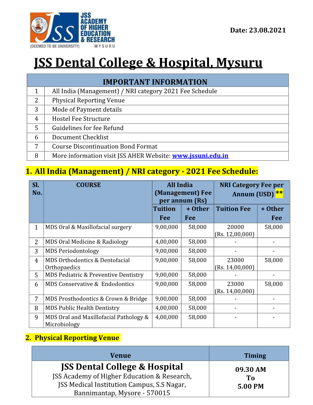 JSS Dental College & Hospital, Mysuru