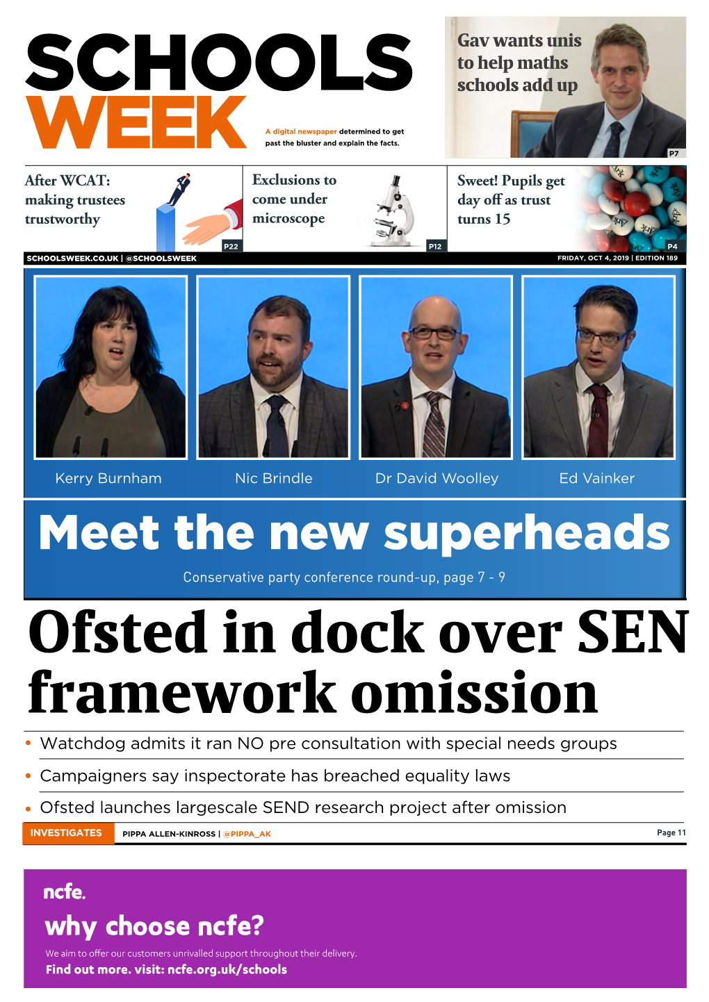 Ofsted in Dock Over SEN Framework Omission