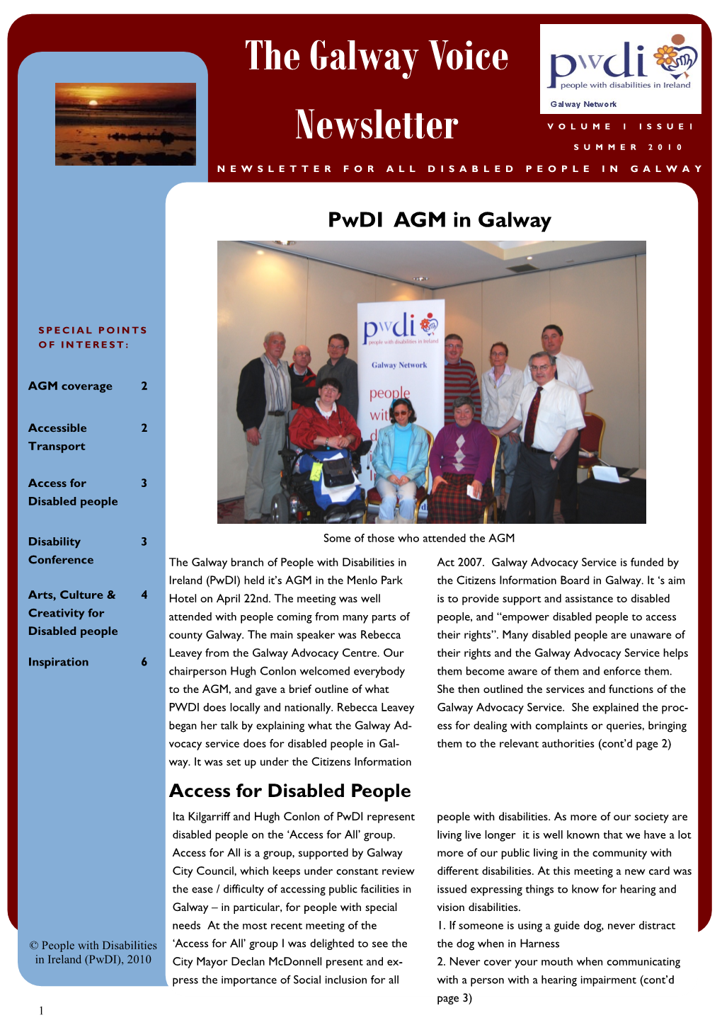The Galway Voice Newsletter