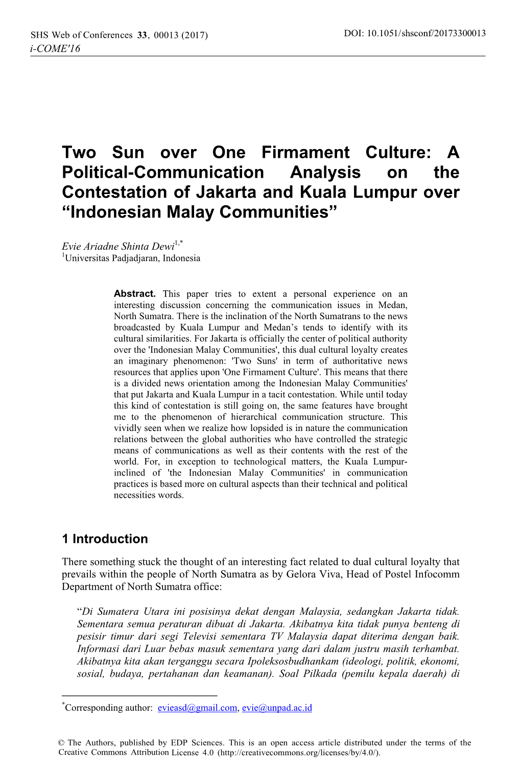 A Political-Communication Analysis on the Contestation of Jakarta and Kuala Lumpur Over “Indonesian Malay Communities”