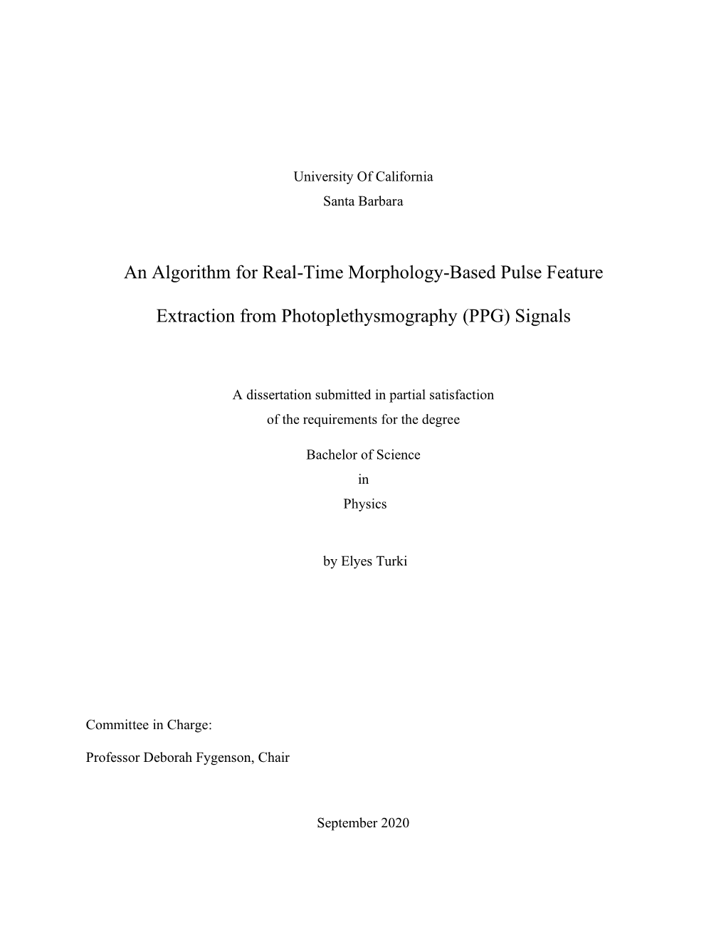 An Algorithm for Real-Time Morphology-Based Pulse Feature