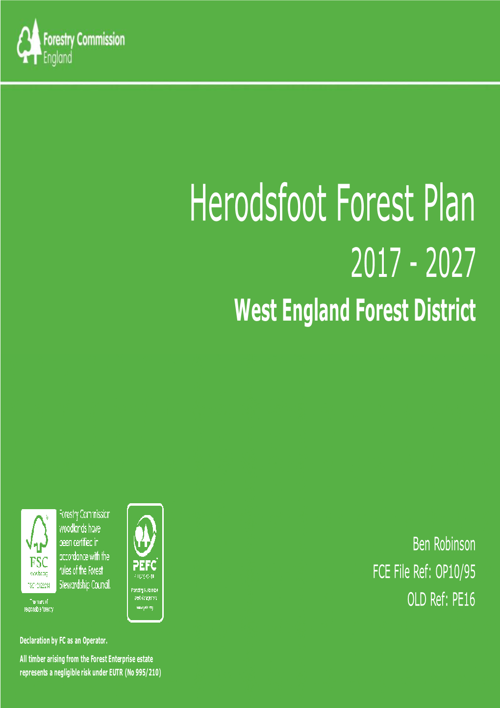 Herodsfoot Forest Plan 2017 - 2027 Page 1