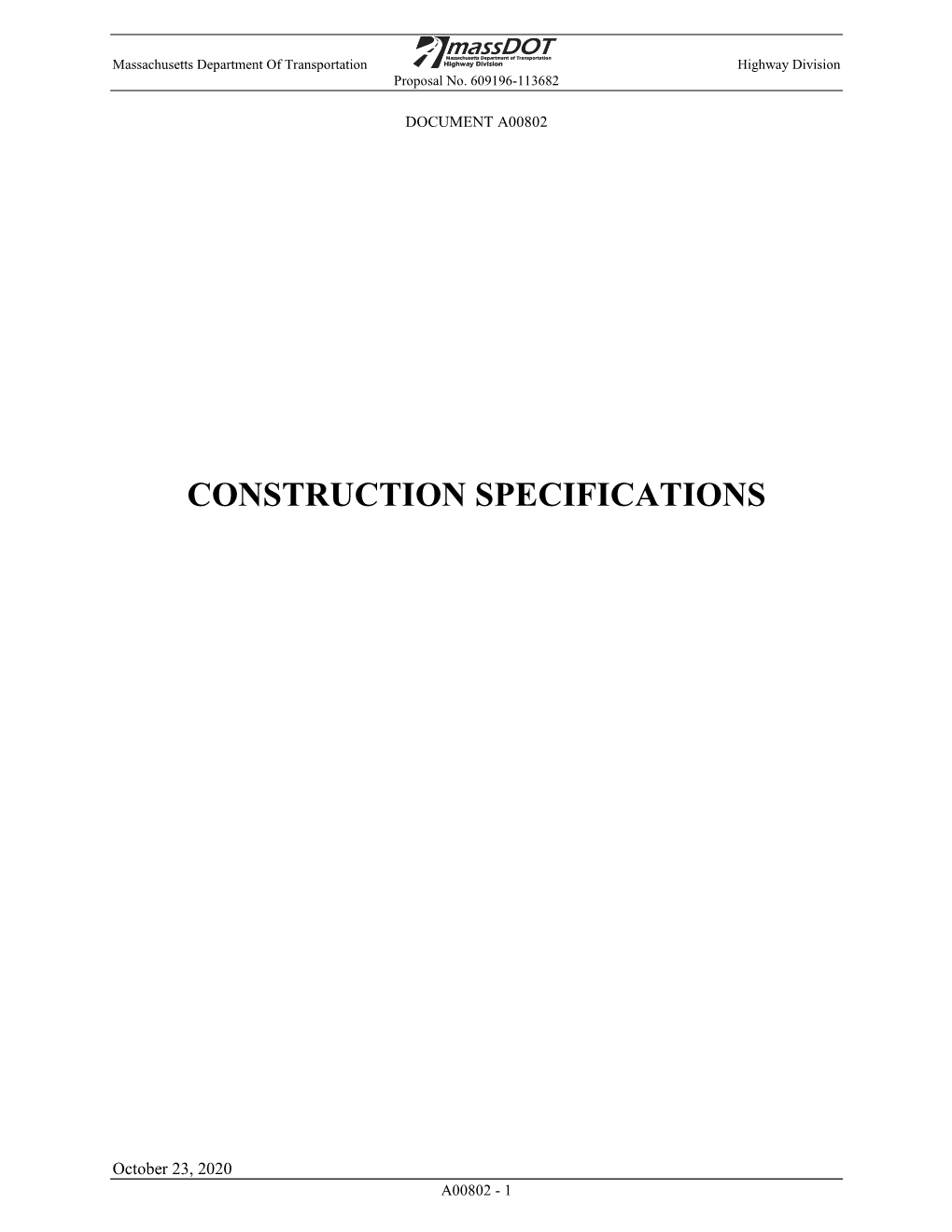 Construction Specifications