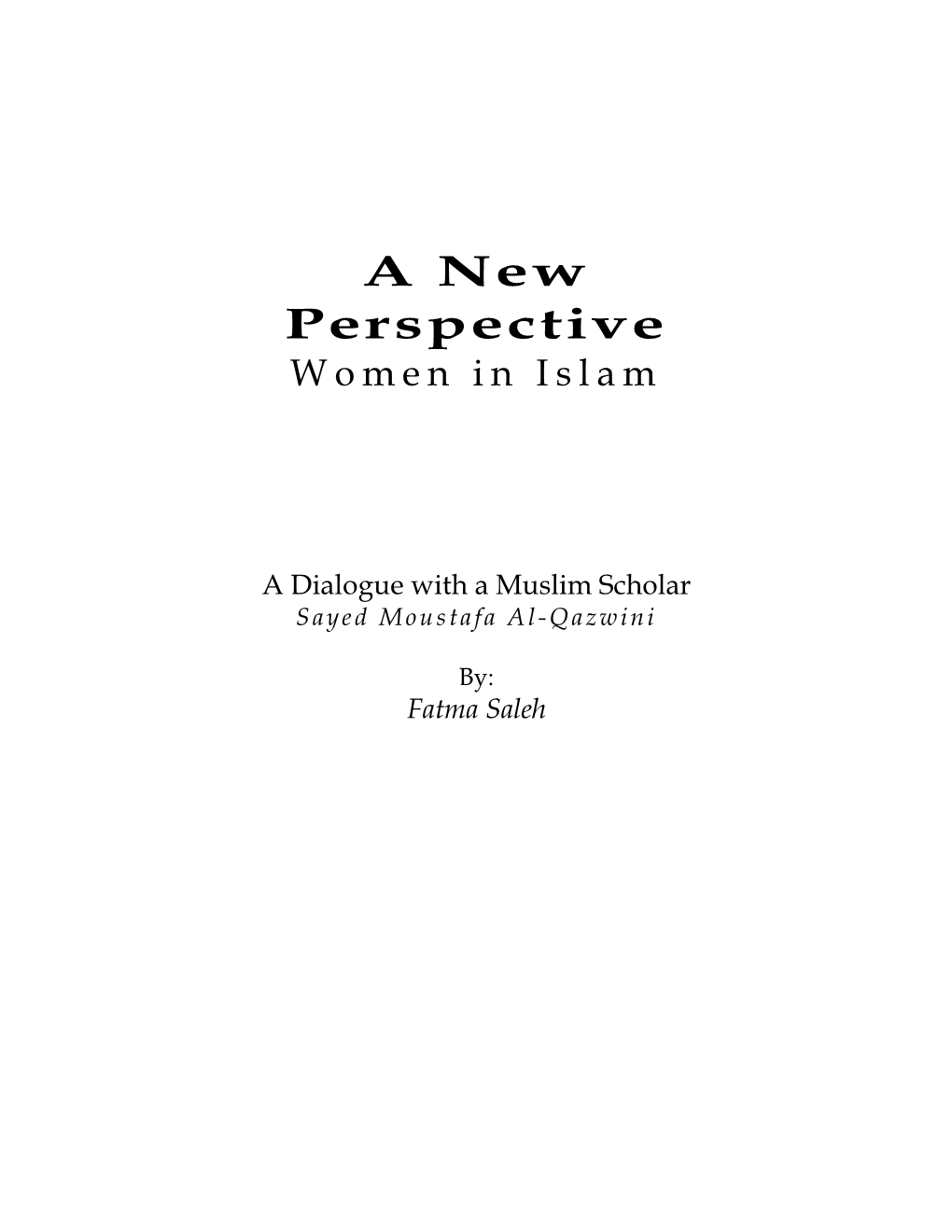 A New Perspective-Women in Islam