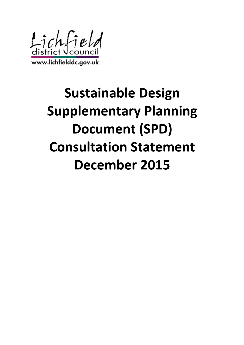 Sustainable Design SPD Consultation Statement