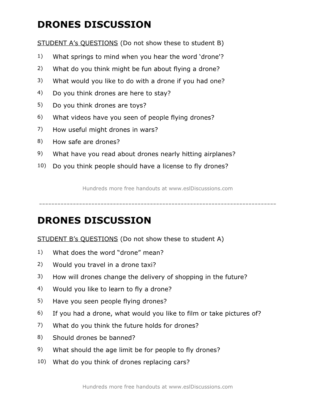 ESL Conversation Lesson on Drones