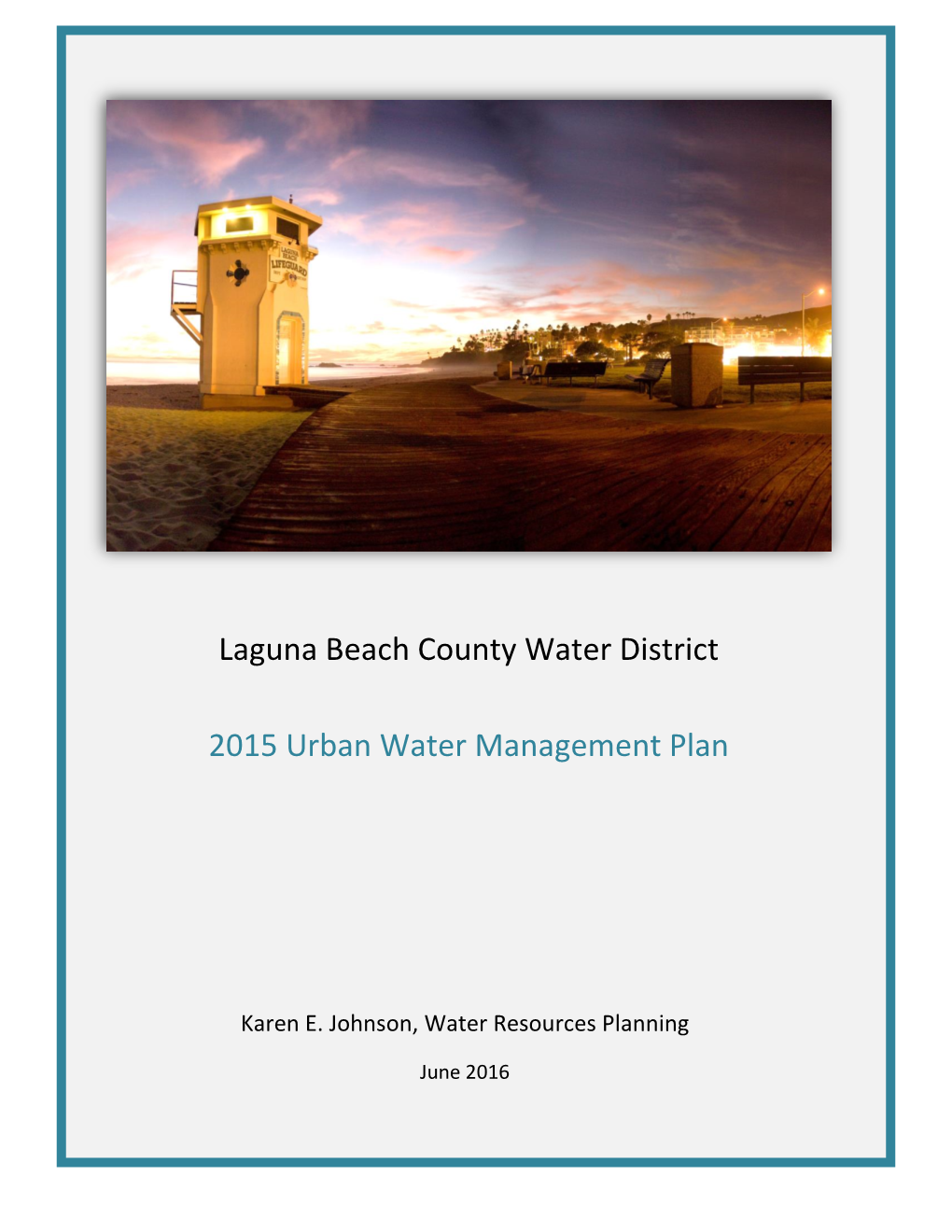 Laguna Beach County Water District 2015 Urban Water Management Plan