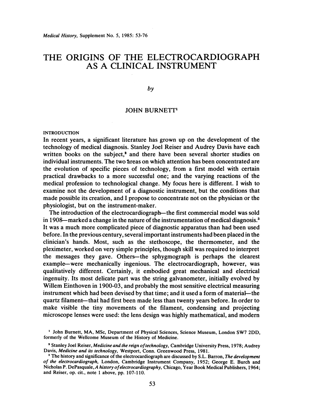 The Origins of the Electrocardiograph As a Clinical Instrument